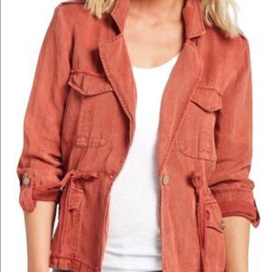Sanctuary Utility Shirt Jacket in Terracotta